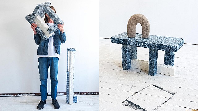 Salvaged denim reimagined as the raw material for functional furniture