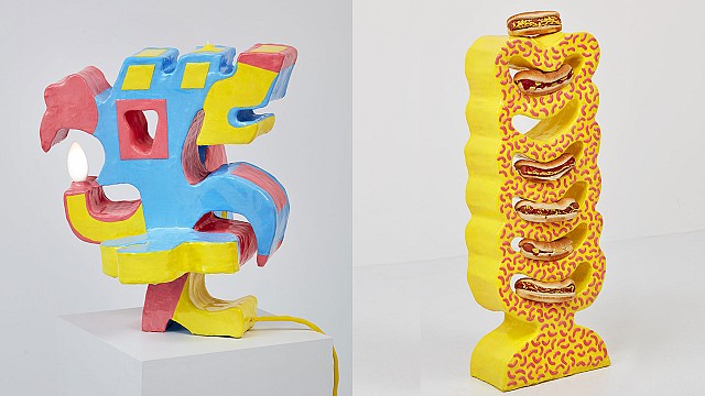 Diego Faivre x Hugo Beheregaray exhibit vibrant abstract objects at Adorno Gallery