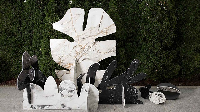 Moss and Lam create a maximalist botanical garden made out of sintered stone slabs