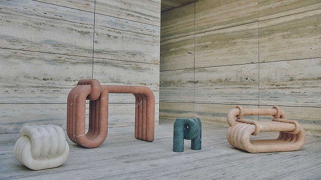 Kelly Wearstler weaves marble threads to build furniture for Art Basel 2022