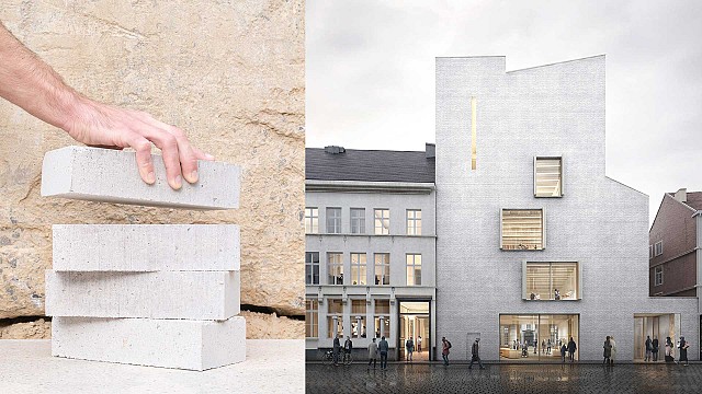 A low carbon brick made out of city waste moulds Design Museum Gent&rsquo;s new facade