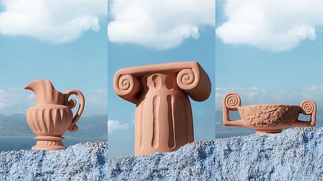 Antonio Aric&ograve; adorns terracotta objects with Greek motifs