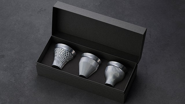 HAKUSAKU by Kenji Abe explores aircraft material duralumin for sake cups collection