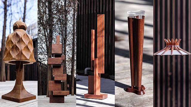 MINAX abstracts modernist icons in wood for 'Light of architecture lamps series'