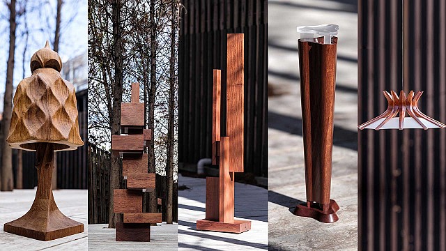 MINAX abstracts modernist icons in wood for 'Light of architecture lamps series'