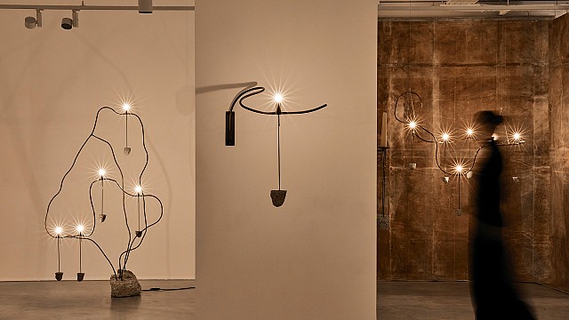 JAMESPLUMB's sculptural lighting designs grow 'Copper Roots' at Gallery FUMI