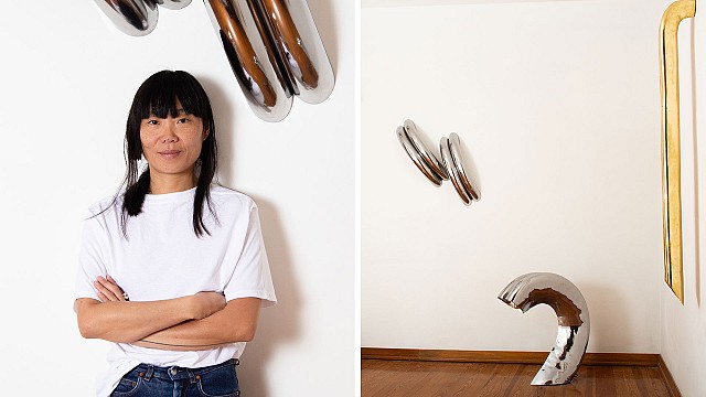 Kimy Gringoire translates love into 'Big Lovecables' piercing the MASA gallery