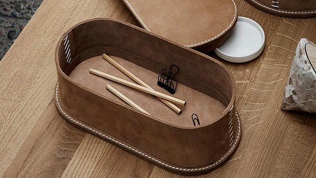Stitched Leather Box - Small