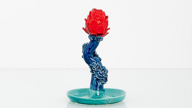 Artichoke Candleholder ( Coral, Blue and Light Blue)