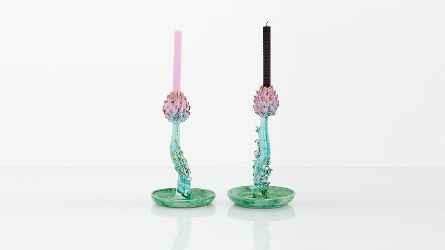 Artichoke Candleholder (Purple and Green)
