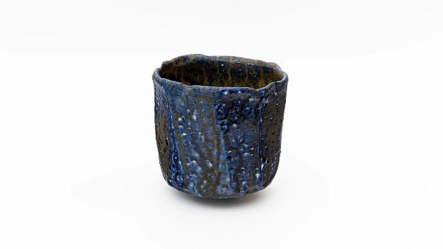 Blue and Black Shaved Tea Bowl