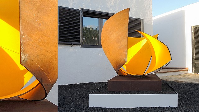 Sculptures on a fire island