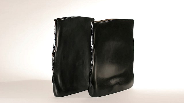Black Cut Diptych, 2005