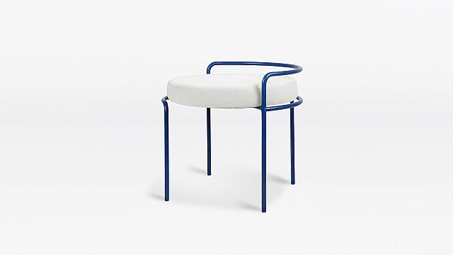 Leather Wrapped Low Stool