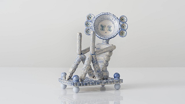 Figure with Seven Bowls Raised, 2024