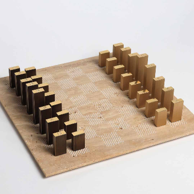 Tarek Elkassouf designs steel and brass limited-edition chess sets