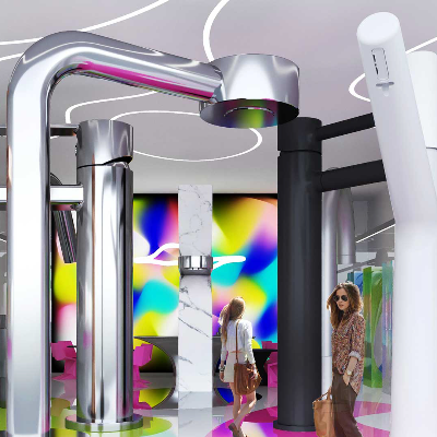 Karim Rashid designs Cisal booth with colossal taps for Salone 2022