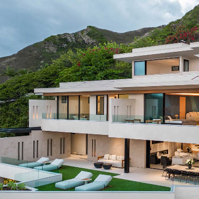 Meridiani's furnishing of Lanikai Hillside Estate embodies exclusivity and refinement