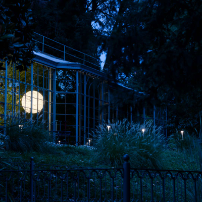Davide Groppi LIGHTs temporary restaurant at the Lake Como Design Festival
