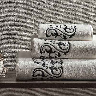 Ornate Medallion Embroidered Bath Towel