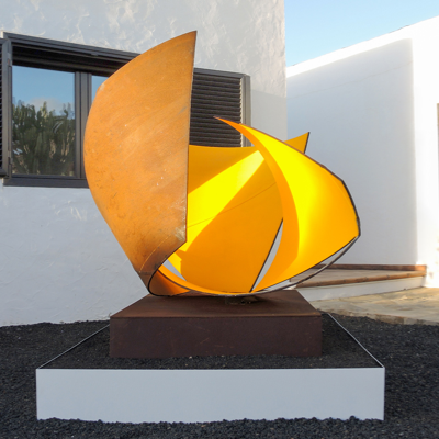Sculptures on a fire island