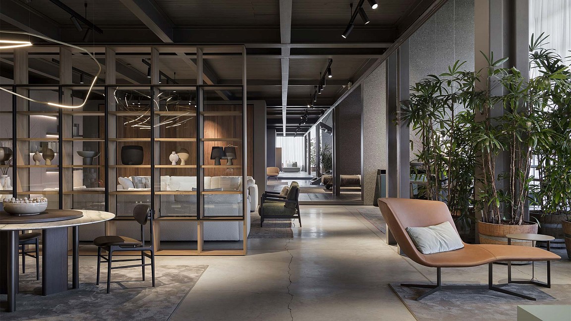 Lema renews the Alzate Brianza showroom with a set-up curated by Piero Lissoni