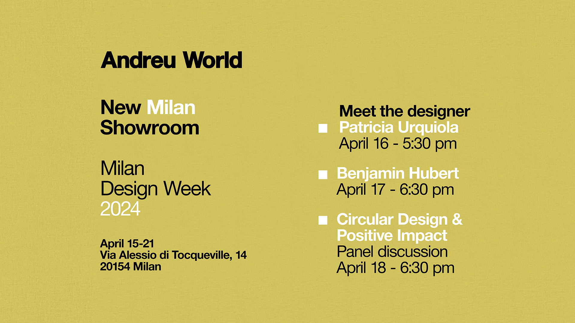 Andreu World - Milan Design Week 2024