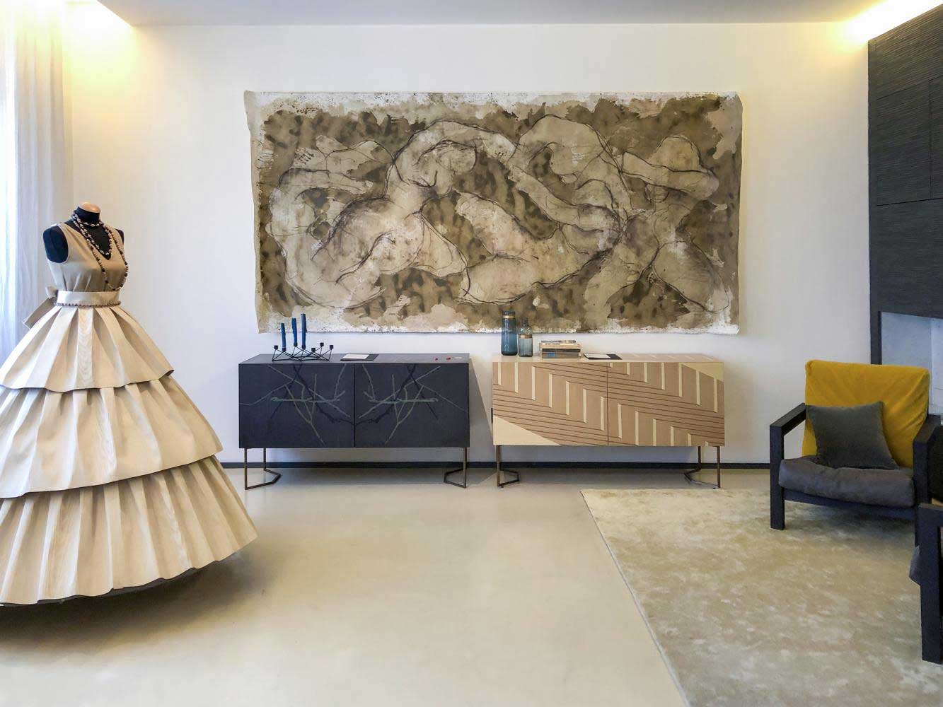 Laurameroni's 'Intarsia la magia del legno' is a capsule collection of dresses and furniture