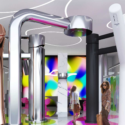 Karim Rashid designs Cisal booth with colossal taps for Salone 2022