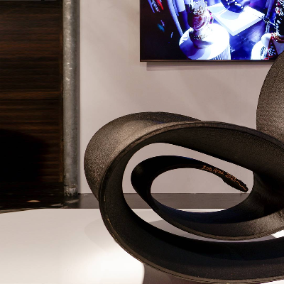'One Line Two Coils' by Ron Arad loops in material sustainability in chair design