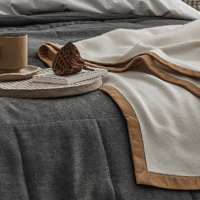 Cashmere and Suede Throw