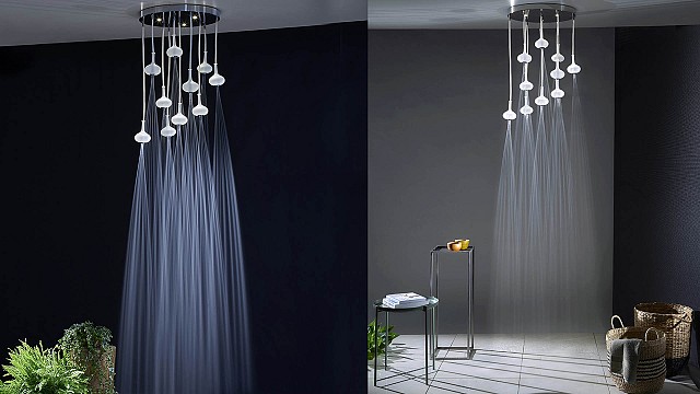 New showerhead by FIMA Carlo Frattini x Melogranoblu resembles a spherical chandelier