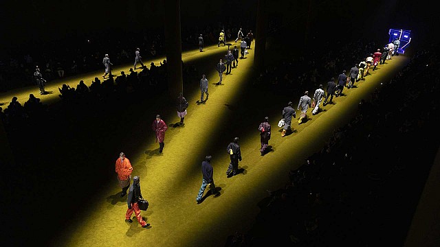 Prada&rsquo;s Fall Winter 2022 Menswear collection ports viewers into a futuristic tunnel