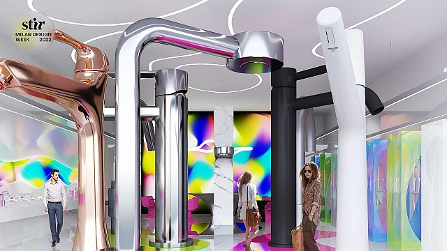 Karim Rashid designs Cisal booth with colossal taps for Salone 2022