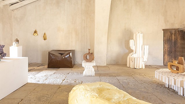 Nebil Zaman presents plastered sculptural furniture at Side Gallery