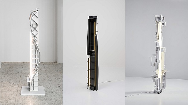 Pierre Castignola&rsquo;s Tower lamps rest on the brutalist complexity of plastic