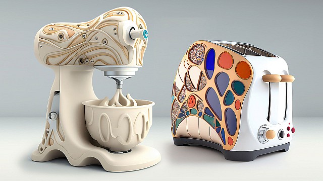 Marcus Byrne imagines Gaudi-inspired home appliances with Midjourney
