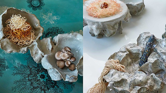 Lebanese ceramicist Nathalie Khayat's collection is inspired by the ocean