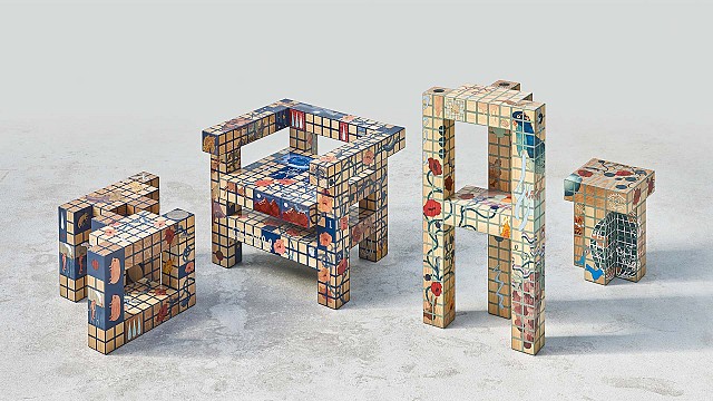 Laurids Gall&eacute;e's 'Fever Dreams' furniture takes cues from marquetry and applied arts