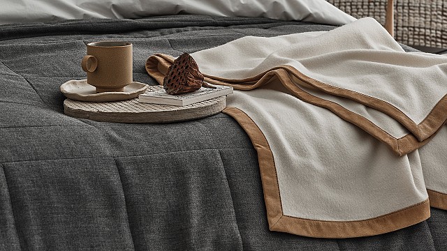 Cashmere and Suede Throw