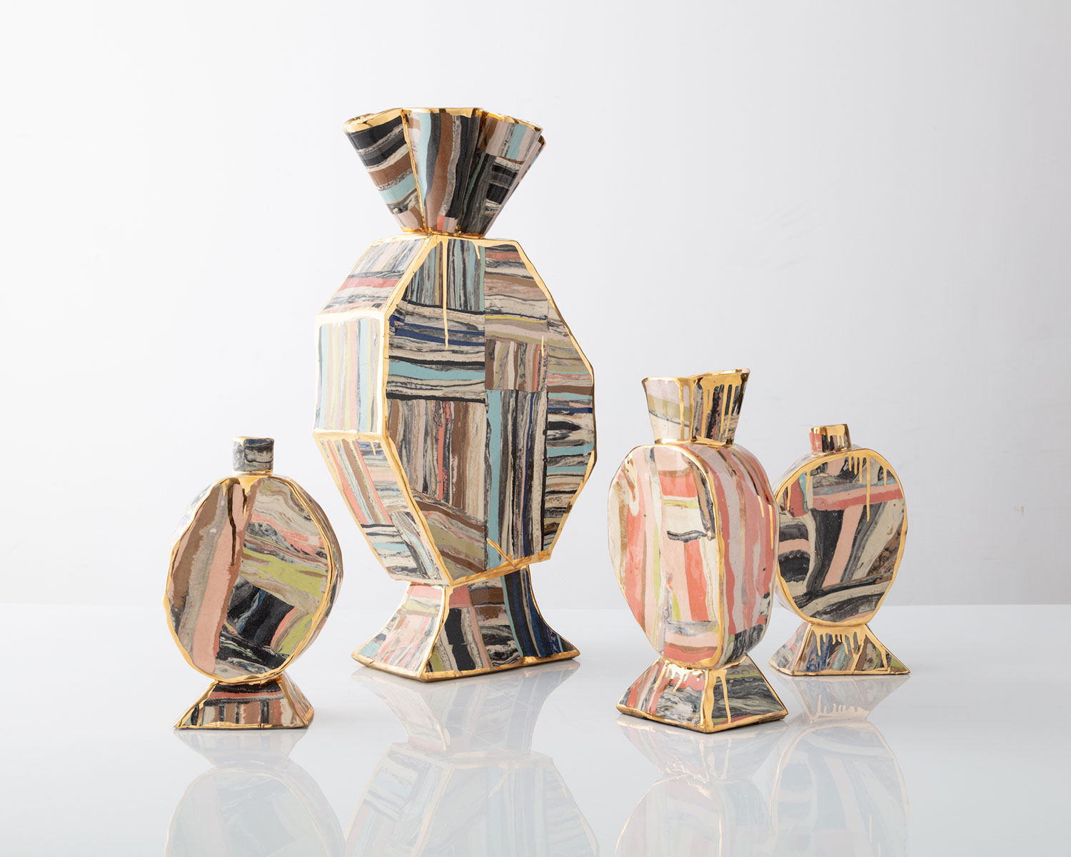 Katie Stout’s Slab Vases in glazed ceramic