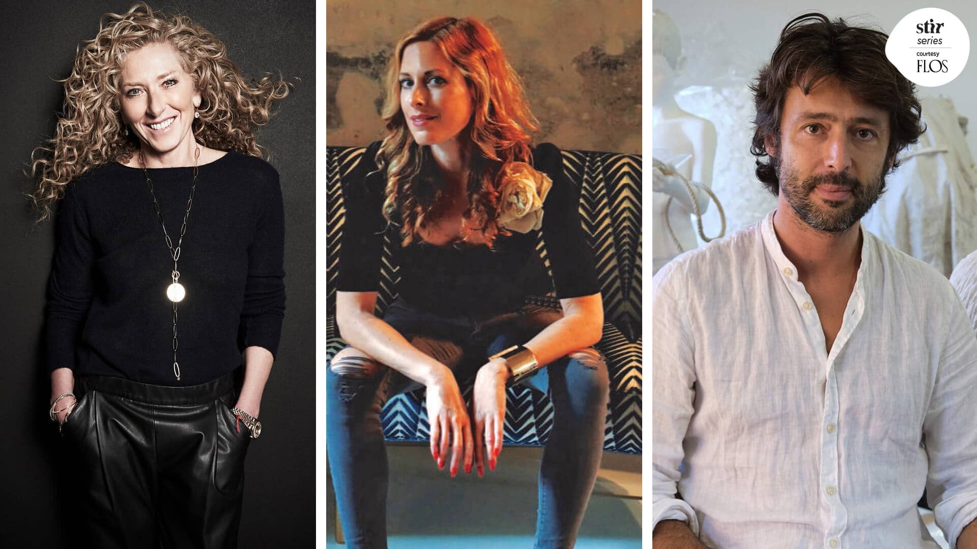 Miss You, Milan: Kelly Hoppen, Nika Zupanc, Marcantonio Malerba in reflection