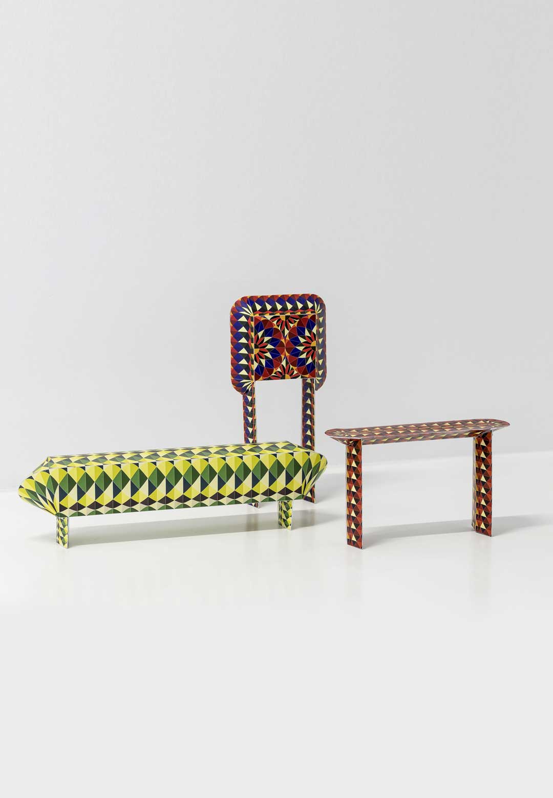 Adam and Arthur's ‘Exquisite Corpse’ uses dyed straws to bring furniture to life