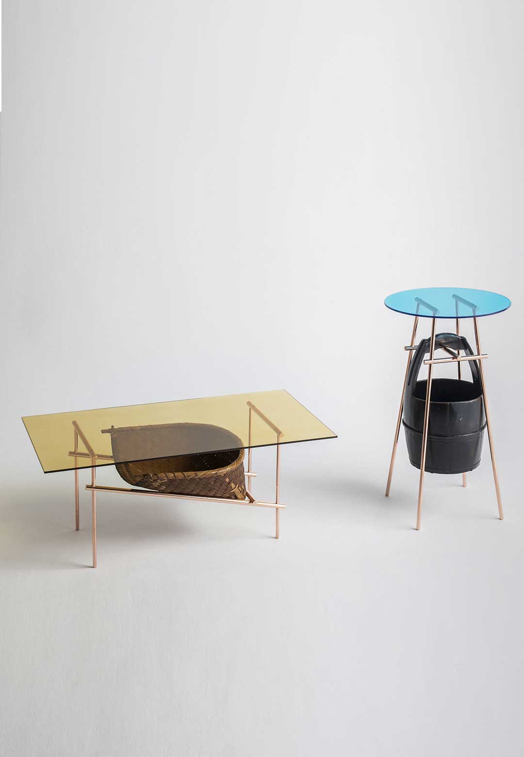 Ryosuke Harashima uses Japanese harvest tools to reinvent tables in ‘Still Life’ collection