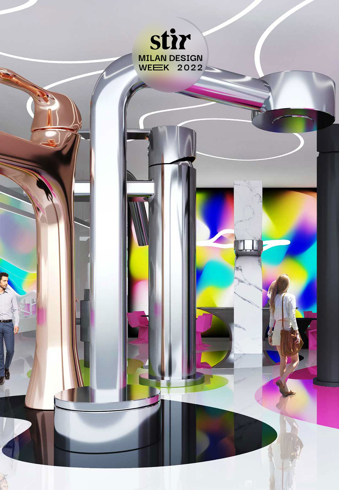 Karim Rashid designs Cisal booth with colossal taps for Salone 2022