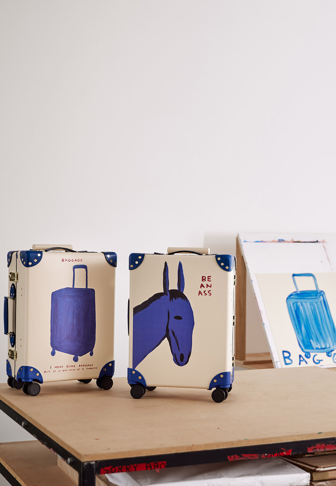 David Shrigley brightens up Globe-Trotter suitcases with humorous illustrations