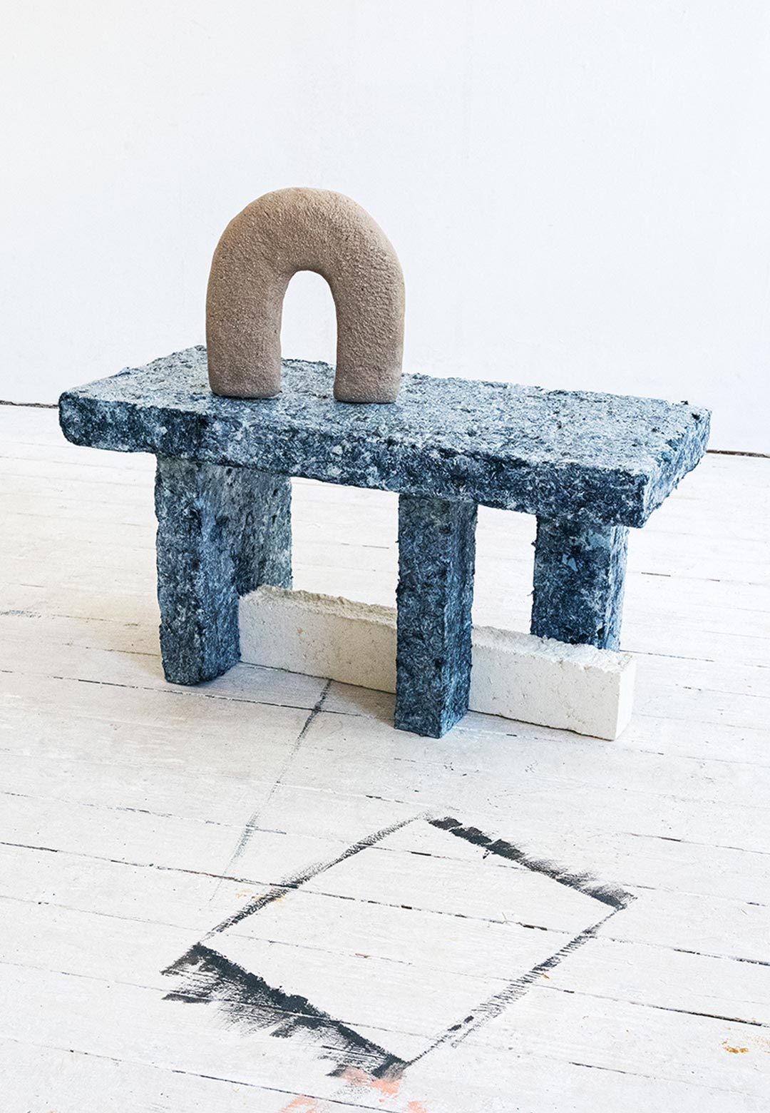 Salvaged denim reimagined as the raw material for functional furniture