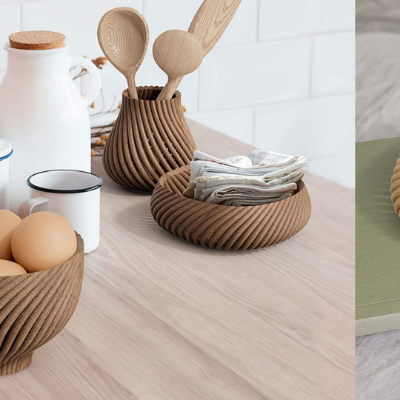 The &lsquo;Vine&rsquo; homeware collection by fuseproject is 3D-printed from wood waste