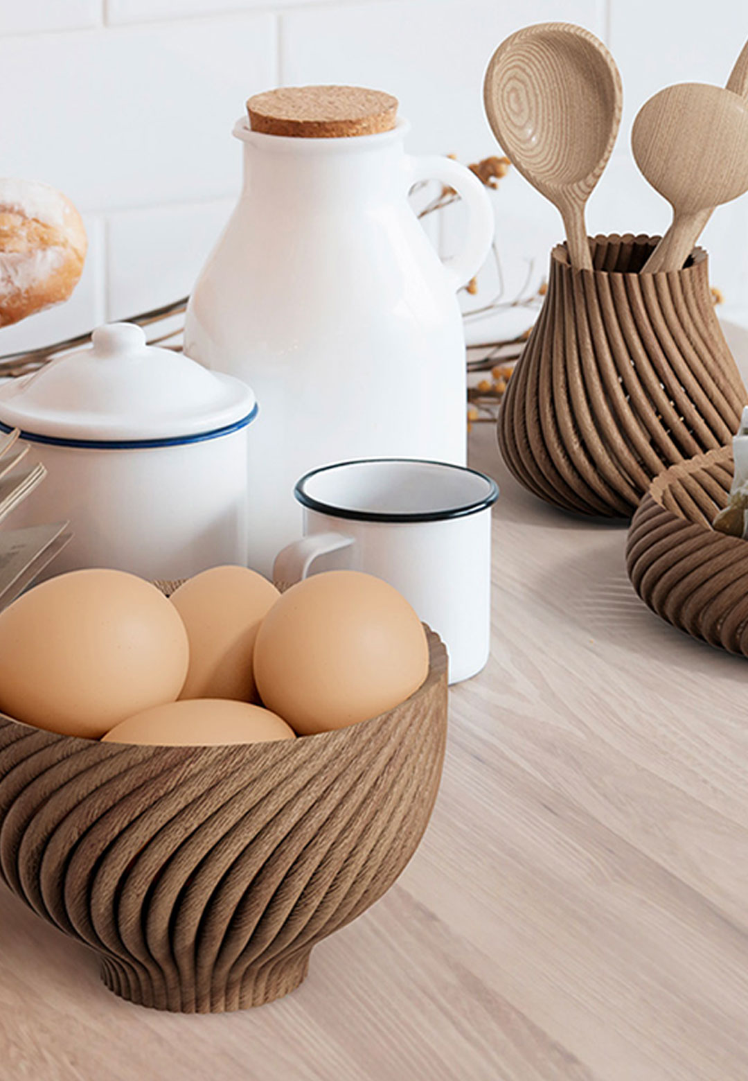 The ‘Vine’ homeware collection by fuseproject is 3D-printed from wood waste