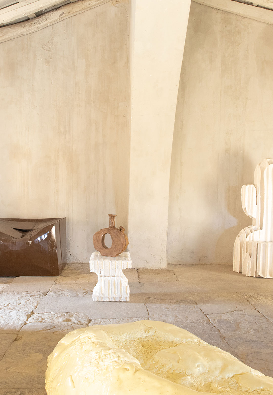 Nebil Zaman presents plastered sculptural furniture at Side Gallery